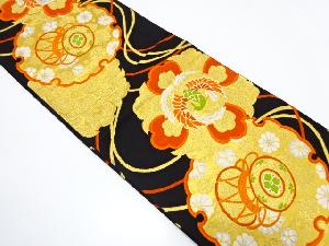 アンティーク 雪輪に鶴・鼓模様織り出し袋帯(着用可)